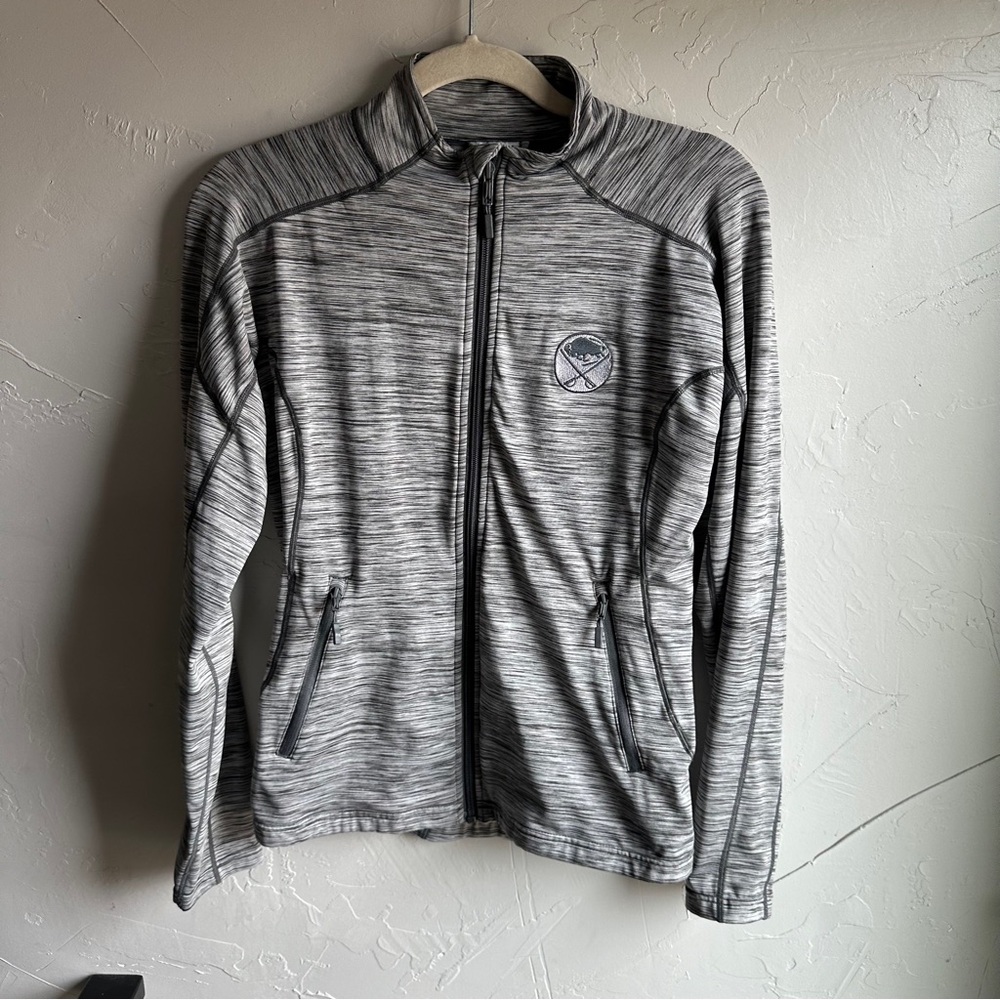 Women’s Buffalo Sabers NHL Workout Jacket Heathered Grey Full Zip Size S